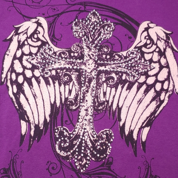 Heart with Wings Bling Purple Medium - Picture 2 of 7